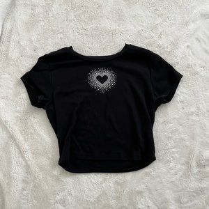 black heart cropped top